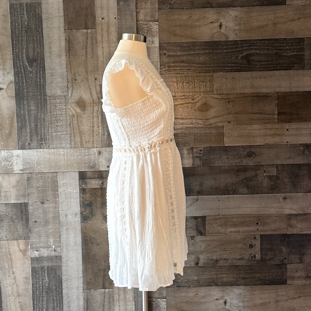 Anthropologie Entro white lace dress medium angelic cottagecore festival boho - Picture 8 of 11